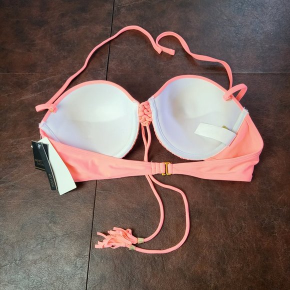 NWT Ninety Six Degrees push up bikini top in flamingo coral pink size XL - Picture 16 of 16
